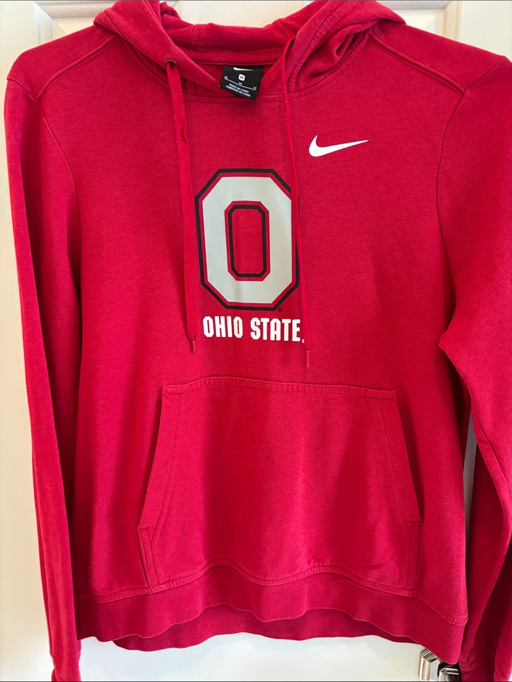 Nike Red Ohio State Hoodie with White Swoosh
